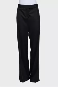 Black wool trousers with tag