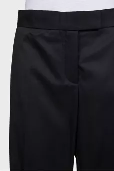 Black wool trousers with tag