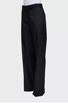 Black wool trousers with tag