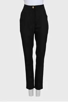 Чорні прямі штани із блискавками внизу