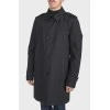 Black men's buttons raincoat with tag