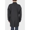 Black men's buttons raincoat with tag