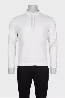 Men's white zip-up jumper