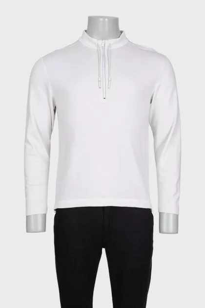 Men's white zip-up jumper
