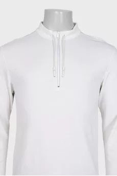 Men's white zip-up jumper