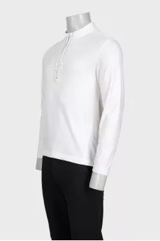 Men's white zip-up jumper