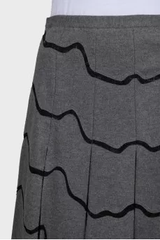 Gray wool skirt with tag