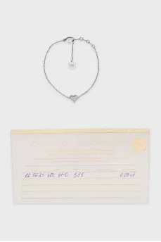 Gold bracelet with a heart decorated with diamonds