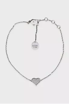 Gold bracelet with a heart decorated with diamonds