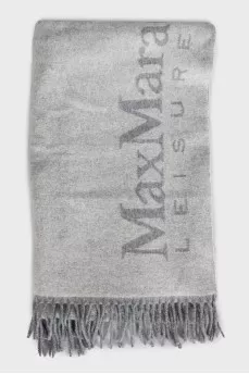 Gray scarf with a signature monogram