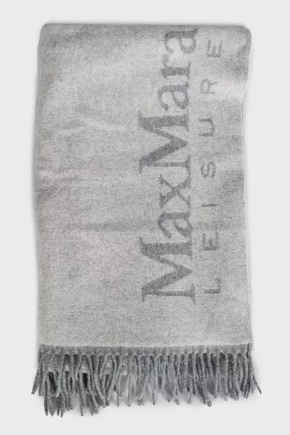 Gray scarf with a signature monogram