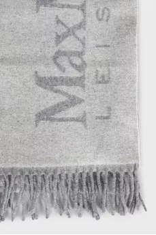 Gray scarf with a signature monogram