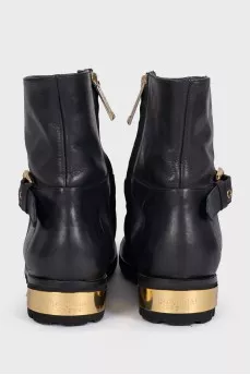 Leather boots made of leather with gold decor