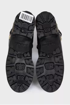 Leather boots made of leather with gold decor