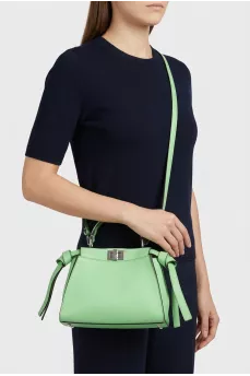 Зелена шкіряна сумка Peekaboo з биркою