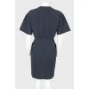 Wide elastic band at the waist dress