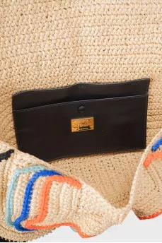 Raffia Baguette Bag with Tag