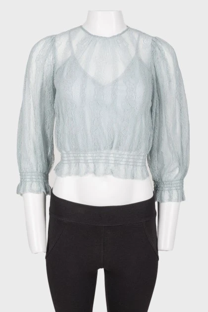 Lace blue top
