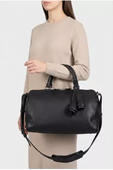 Varsovia black bag with leather pendants