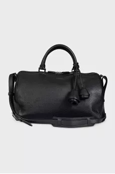 Varsovia black bag with leather pendants