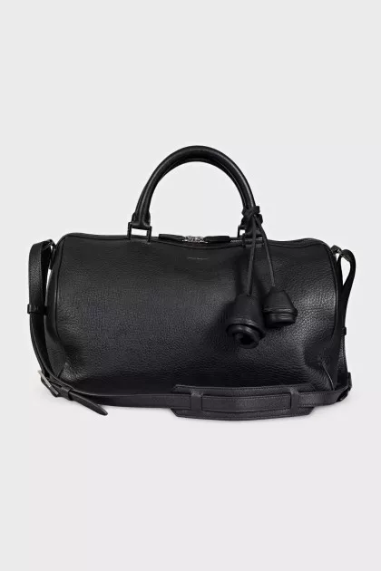 Varsovia black bag with leather pendants