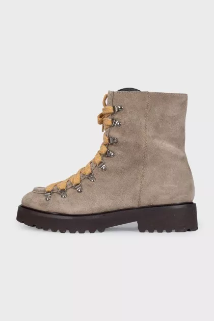Brown suede boots