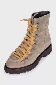 Brown suede boots