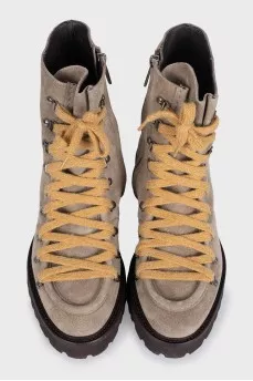 Brown suede boots