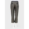 Cropped signature print trousers