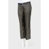 Cropped signature print trousers