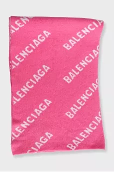 Pink wool scarf with tag