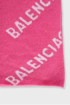 Pink wool scarf with tag
