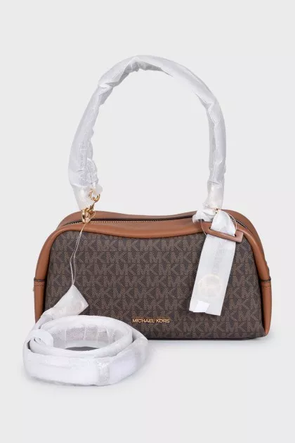 Brown Cecily canvas and leather bag