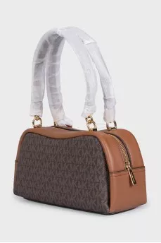Brown Cecily canvas and leather bag