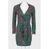 Multicolored silk dress on the smell