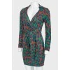 Multicolored silk dress on the smell