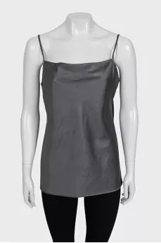 Gray straight-cut T-shirt