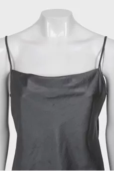 Gray straight-cut T-shirt