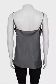 Gray straight-cut T-shirt