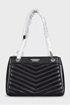 Whitney black leather tote with tag