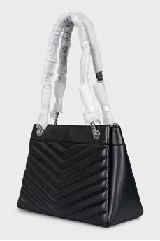 Whitney black leather tote with tag