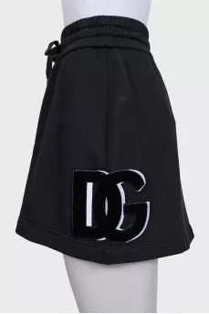 Black skirt with branded patches