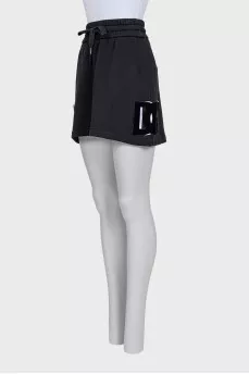 Black skirt with branded patches