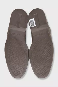 Men's grey leather ankle boots