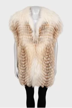 Straight-cut natural fur vest
