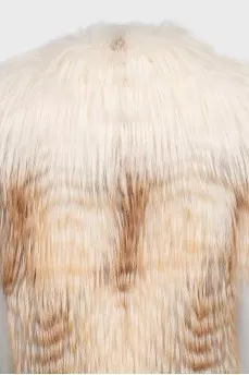 Straight-cut natural fur vest