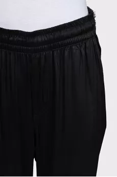 Combination trousers with raw edges