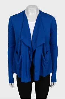 Blue wool cardigan with tag