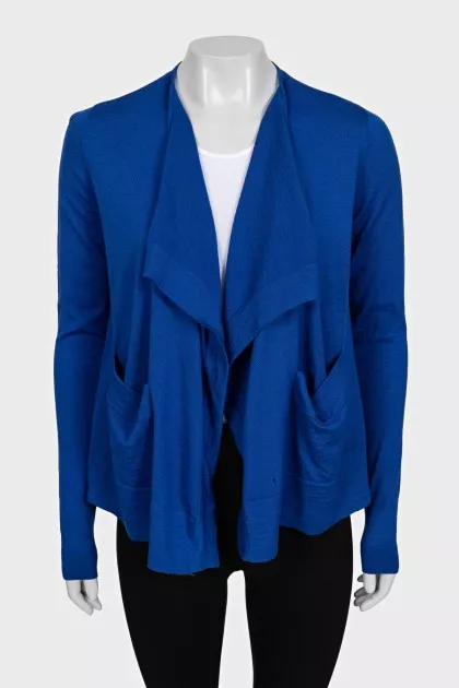 Blue wool cardigan with tag