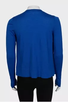 Blue wool cardigan with tag